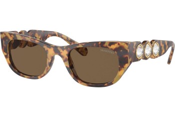 Ochelari de soare Swarovski SK6022F 104073 Cat Eye Havana