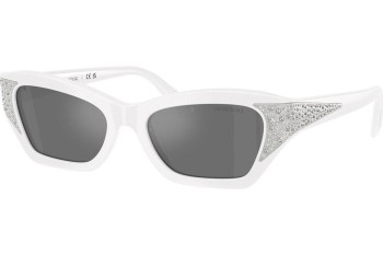 Ochelari de soare Swarovski SK6029 10506G Cat Eye Albi