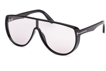 Ochelari de soare Tom Ford Achilles FT1182 01A Lentilă unică | Shield Negri