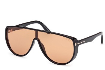 Ochelari de soare Tom Ford Achilles FT1182 01E Lentilă unică | Shield Negri