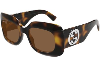 Ochelari de soare Gucci GG1695S 002 Pătrați Havana