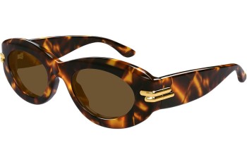 Ochelari de soare Bottega Veneta BV1322S 002 Ovali Havana