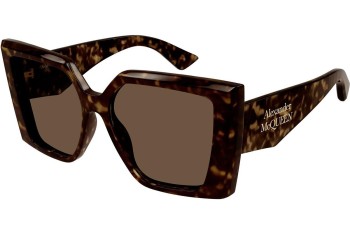 Ochelari de soare Alexander McQueen AM0467S 002 Pătrați Havana