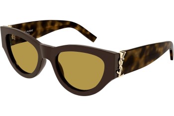 Ochelari de soare Saint Laurent SLM94 010 Cat Eye Maro