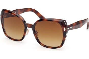 Ochelari de soare Tom Ford Plum FT1223 53F Cat Eye Havana