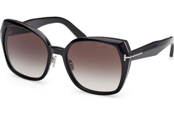 Ochelari de soare Tom Ford Plum FT1223 01B Cat Eye Negri