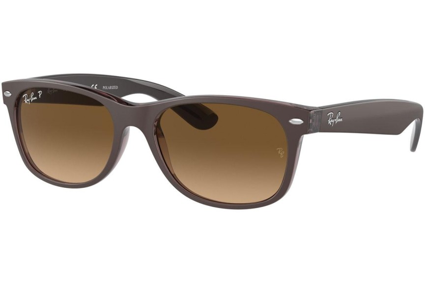 Ochelari de soare Ray-Ban New Wayfarer RB2132 6608M2 Polarized Pătrați Maro