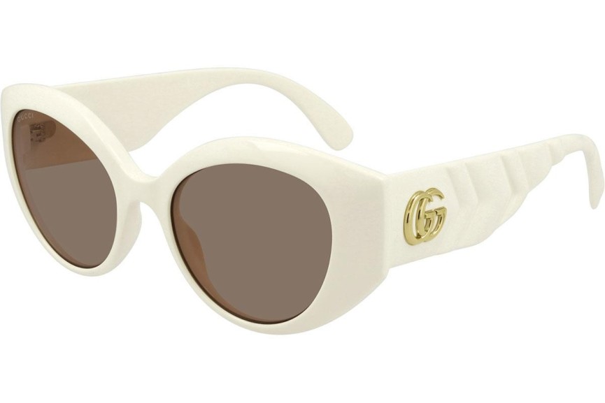 Ochelari de soare Gucci GG0809S 002 Cat Eye Albi