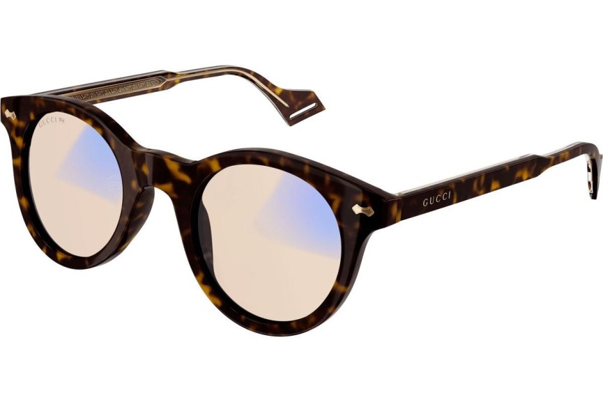 Ochelari de soare Gucci GG0736S 005 Rotunzi Havana