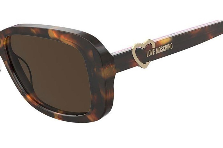 Ochelari de soare Love Moschino MOL060/S 05L/70 Dreptunghiulari Havana