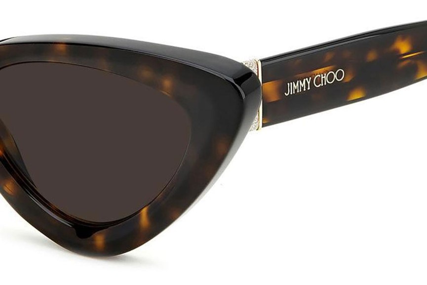 Ochelari de soare Jimmy Choo ADDY/S 086/70 Cat Eye Havana