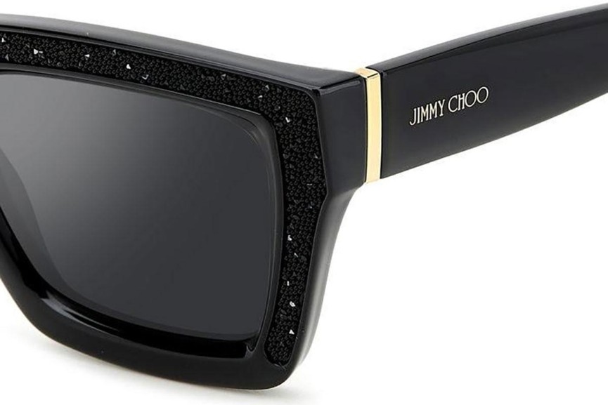 Ochelari de soare Jimmy Choo MEGS/S 807/T4 Dreptunghiulari Negri