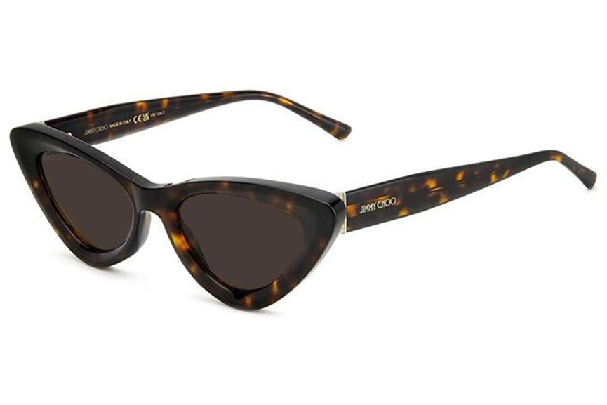 Ochelari de soare Jimmy Choo ADDY/S 086/70 Cat Eye Havana