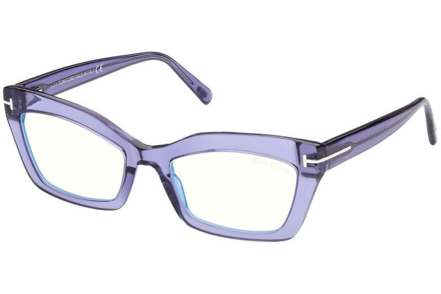 Ochelari Tom Ford FT5766-B 078 Cat Eye Violeți