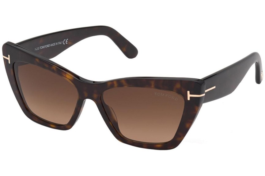 Ochelari de soare Tom Ford Wyatt FT0871 52F Cat Eye Havana