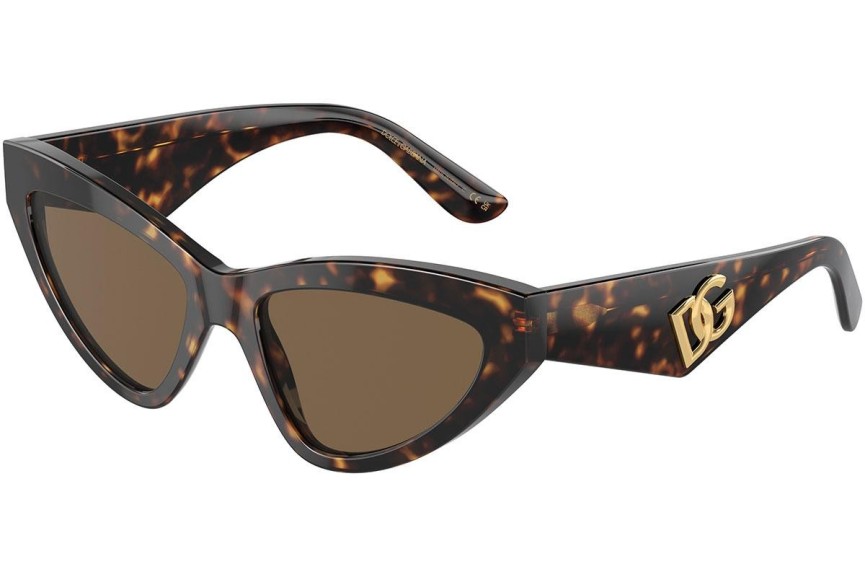 Ochelari de soare Dolce & Gabbana DG4439 502/73 Cat Eye Havana