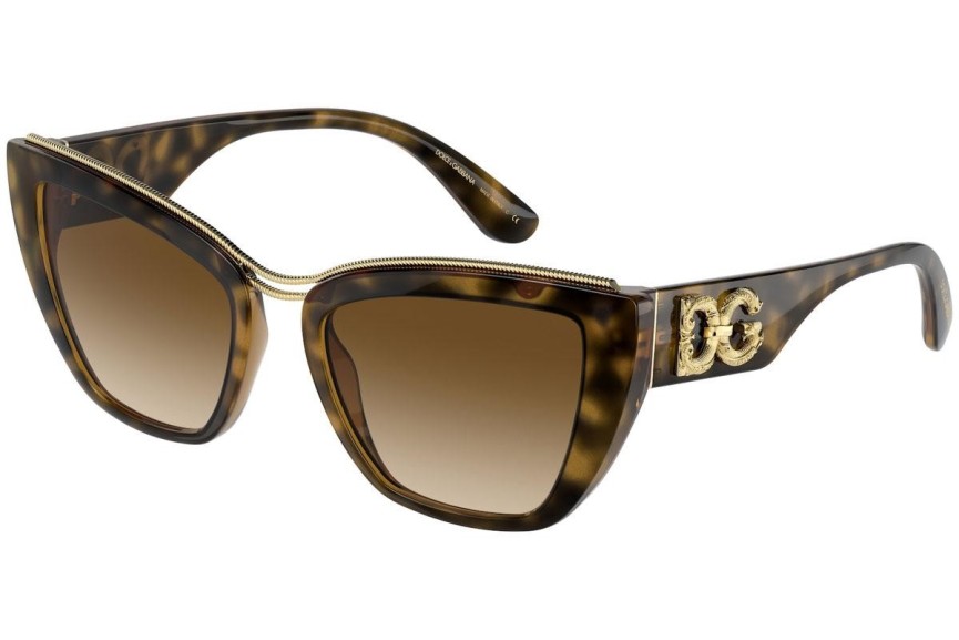 Ochelari de soare Dolce & Gabbana DG6144 502/13 Cat Eye Havana