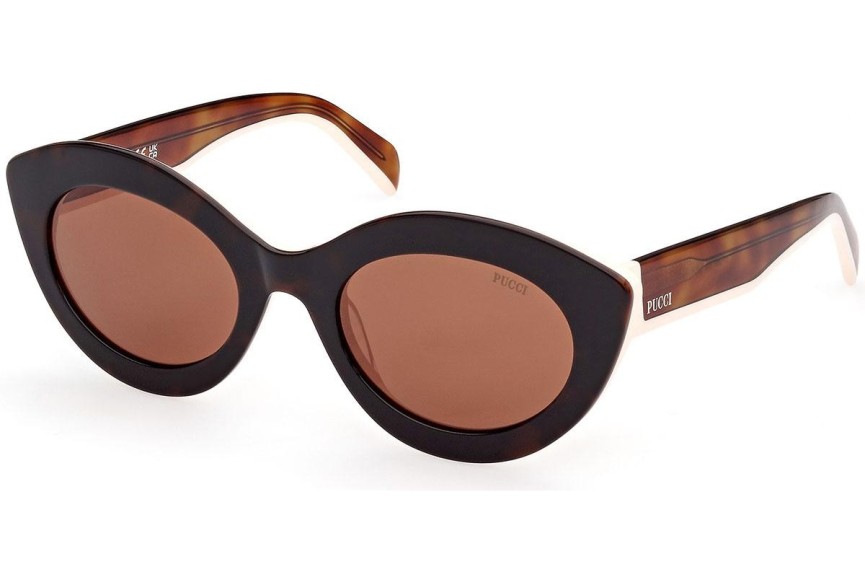 Ochelari de soare Emilio Pucci EP0203 53E Cat Eye Havana