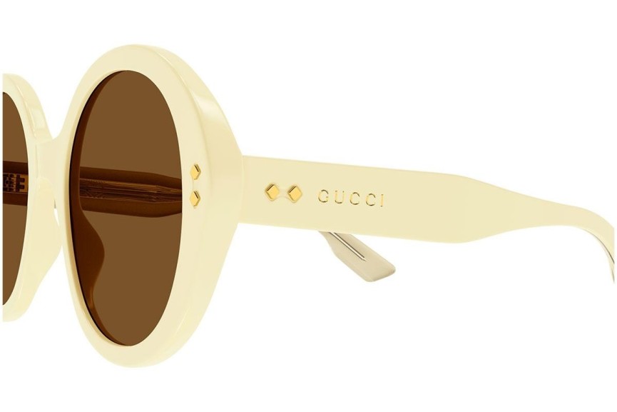 Ochelari de soare Gucci GG1081S 004 Rotunzi Bej