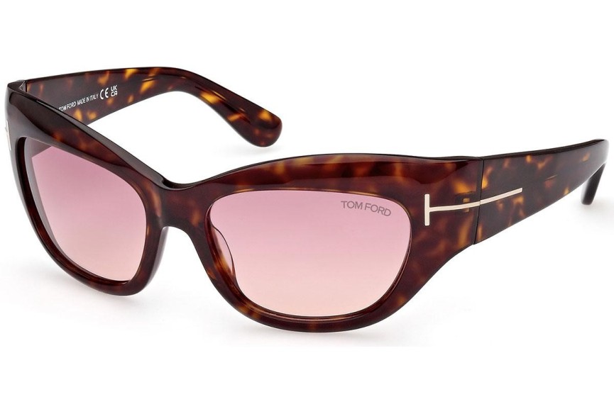 Ochelari de soare Tom Ford Brianna FT1065 52T Cat Eye Havana