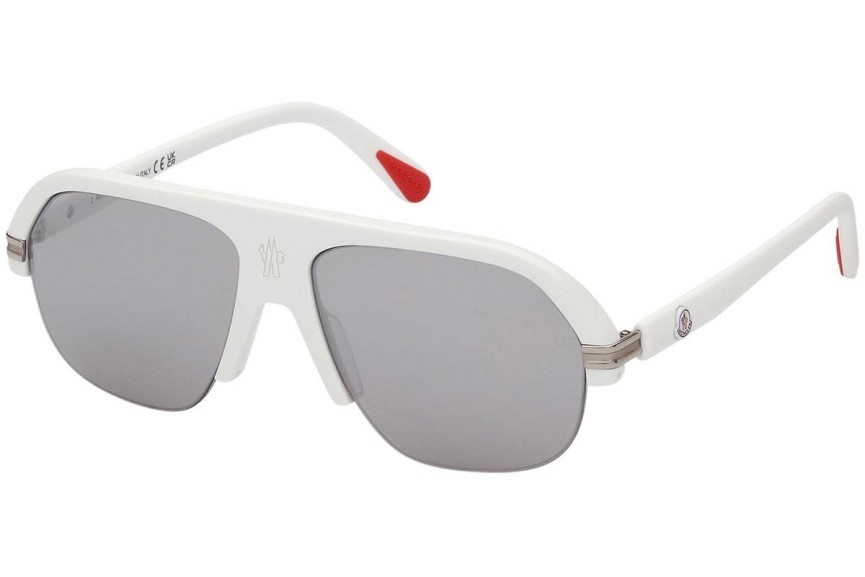 Ochelari de soare Moncler Lodge ML0267 21C Browline Albi