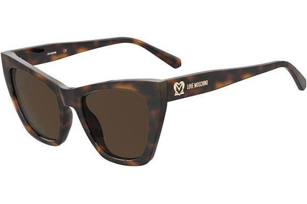 Ochelari de soare Love Moschino MOL070/S 086/70 Cat Eye Havana