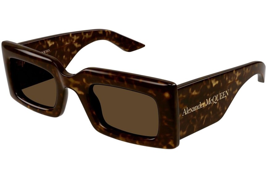 Ochelari de soare Alexander McQueen AM0433S 002 Dreptunghiulari Havana