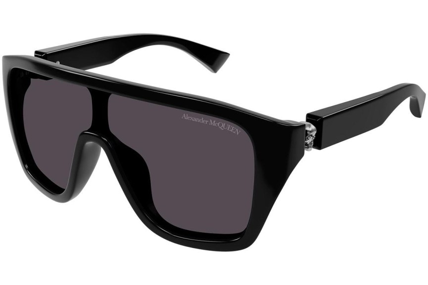 Ochelari de soare Alexander McQueen AM0430S 001 Lentilă unică | Shield Negri