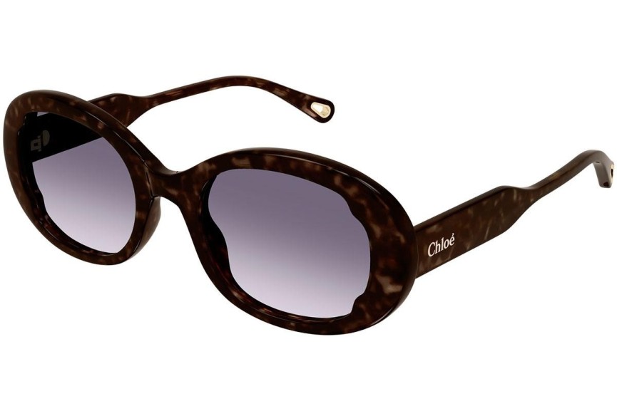 Ochelari de soare Chloe CH0197S 002 Ovali Havana