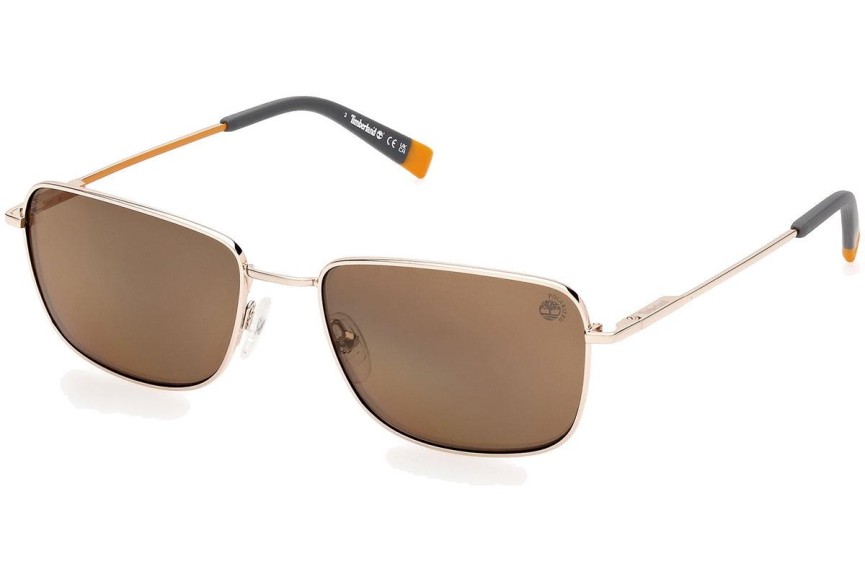 Ochelari de soare Timberland TB9338 32H Polarized Dreptunghiulari Aurii