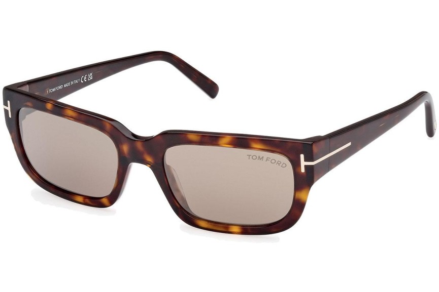 Ochelari de soare Tom Ford Ezra FT1075 52L Dreptunghiulari Havana