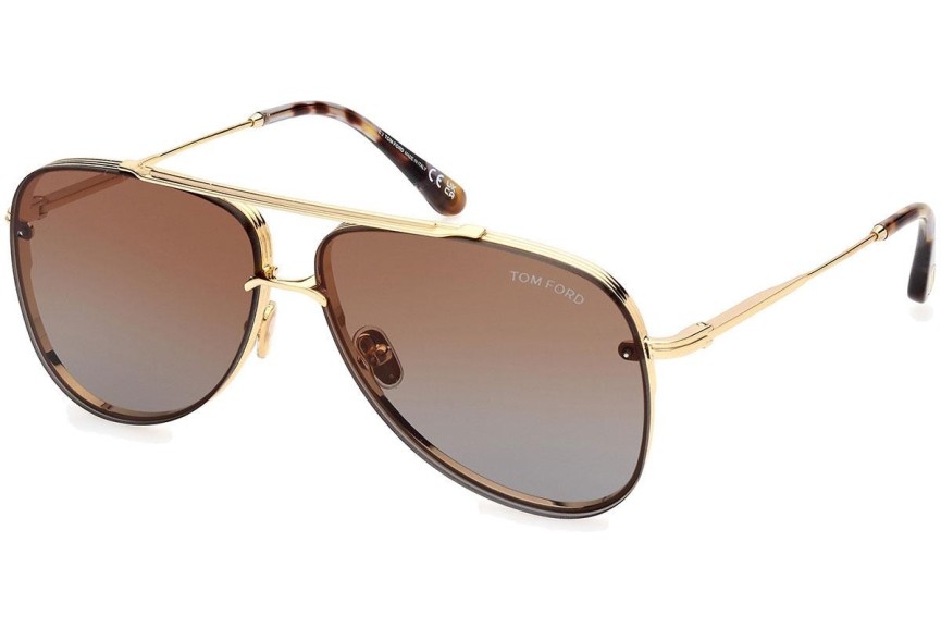 Ochelari de soare Tom Ford Leon FT1071 30F Pilot Aurii