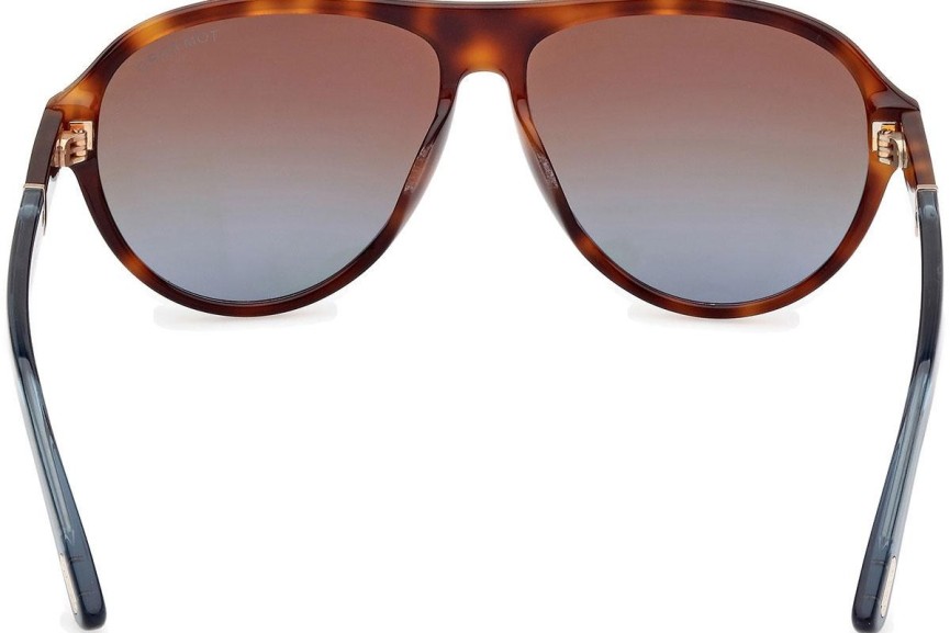 Ochelari de soare Tom Ford Quincy FT1080 53F Pilot Havana