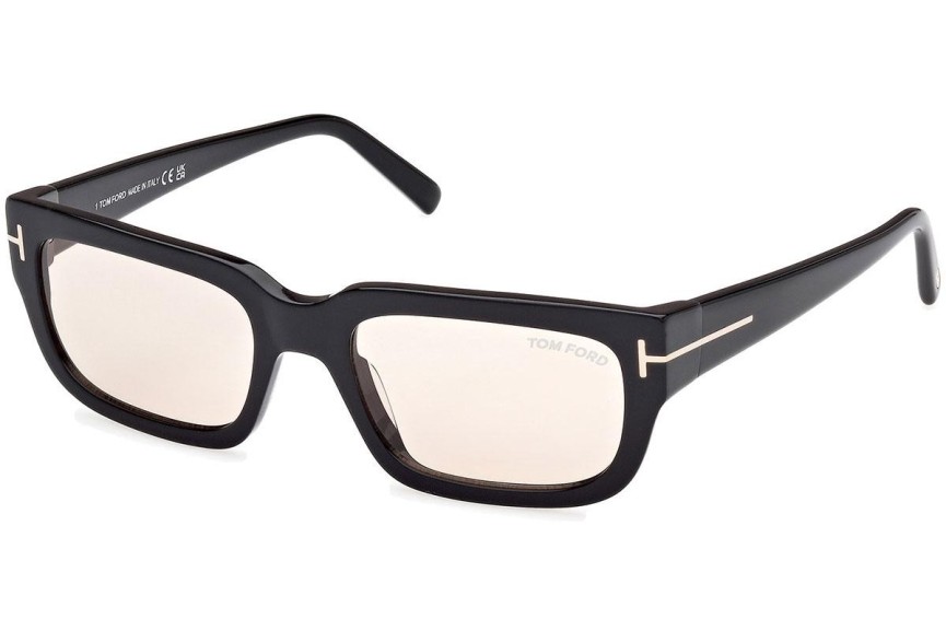 Ochelari de soare Tom Ford Ezra FT1075 01E Dreptunghiulari Negri