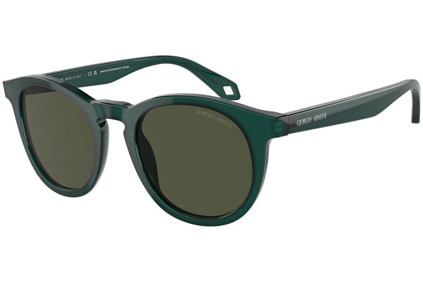 Ochelari de soare Giorgio Armani AR8192 604431 Rotunzi Verzi