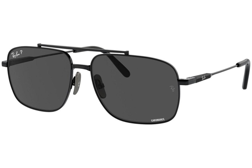 Ochelari de soare Ray-Ban Michael Titanium RB8096 9267K8 Polarized Dreptunghiulari Negri