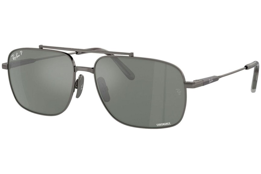 Ochelari de soare Ray-Ban Michael Titanium RB8096 165/GK Polarized Dreptunghiulari Gri