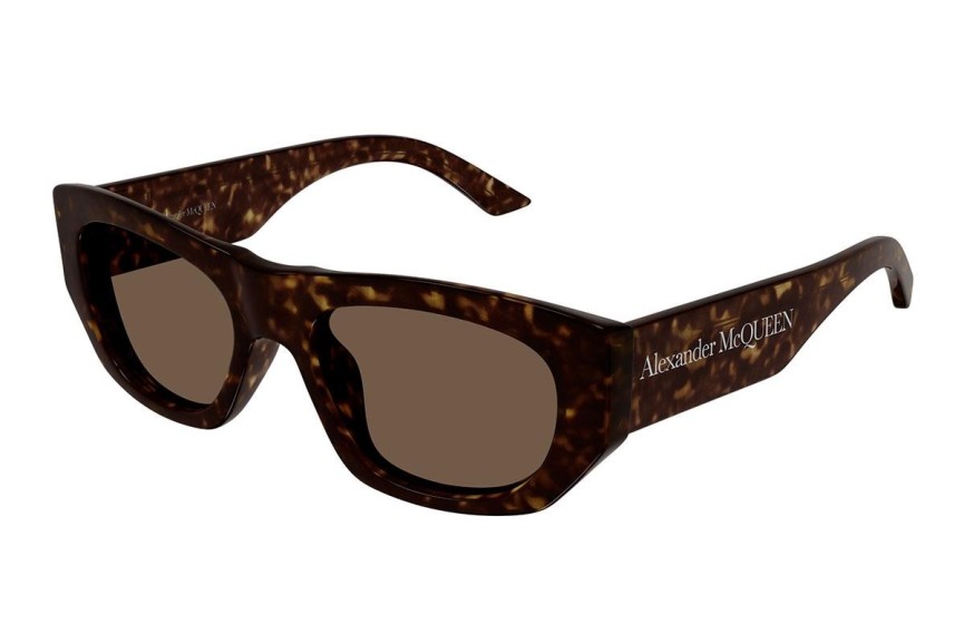 Ochelari de soare Alexander McQueen AM0450S 002 Dreptunghiulari Havana