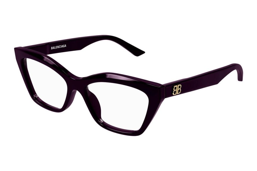 Ochelari Balenciaga BB0342O 007 Cat Eye Violeți