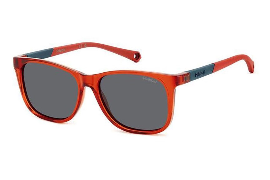 Ochelari de soare Polaroid Junior PLD8058/S C9A/M9 Polarized Dreptunghiulari Roșii