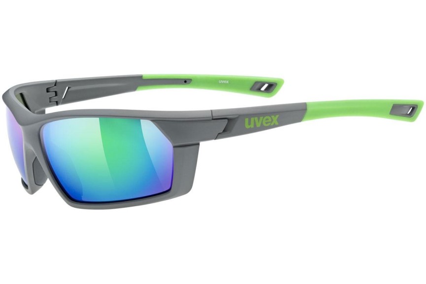 Ochelari de soare uvex sportstyle 225 Grey / Green Mat S3 Dreptunghiulari Gri