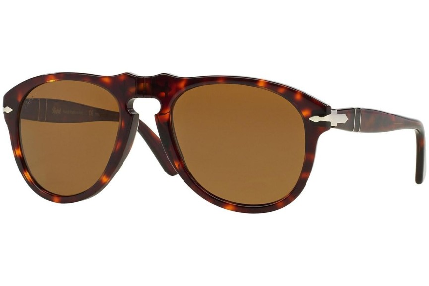 Ochelari de soare Persol 649 Series PO0649 24/57 Polarized Pilot Havana