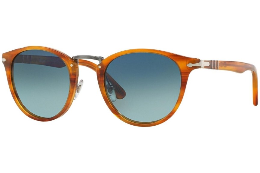 Ochelari de soare Persol Typewriter Edition PO3108S 960/S3 Polarized Rotunzi Maro