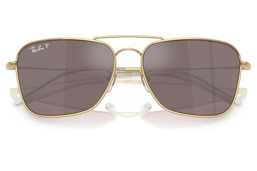 Ochelari de soare Ray-Ban Caravan Reverse RBR0102S 001/LB Polarized Dreptunghiulari Aurii