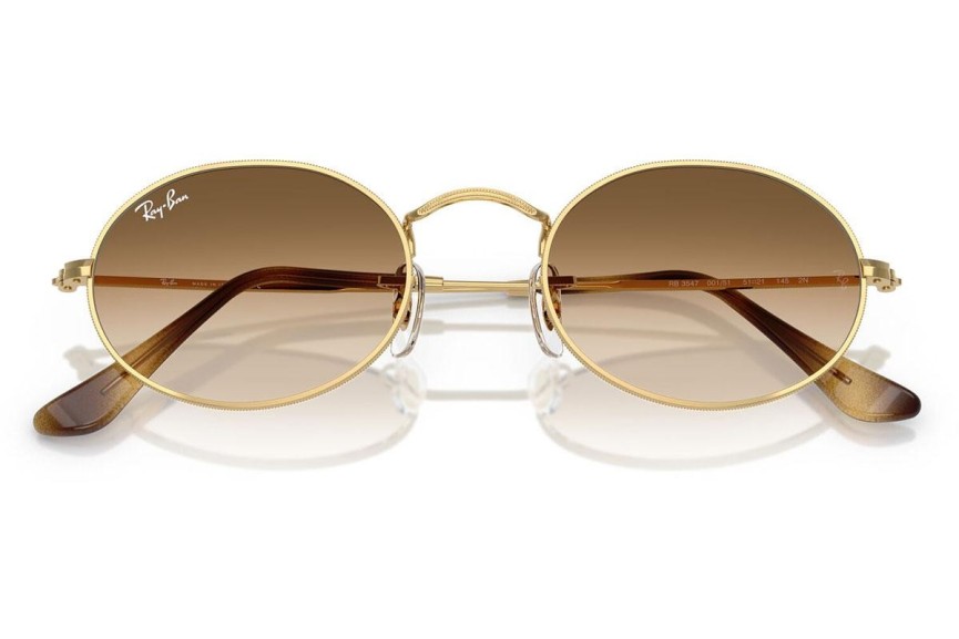 Ochelari de soare Ray-Ban Oval RB3547 001/51 Tiny Aurii