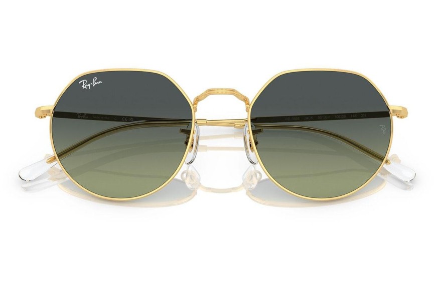 Ochelari de soare Ray-Ban Jack RB3565 001/BH Rotunzi Aurii