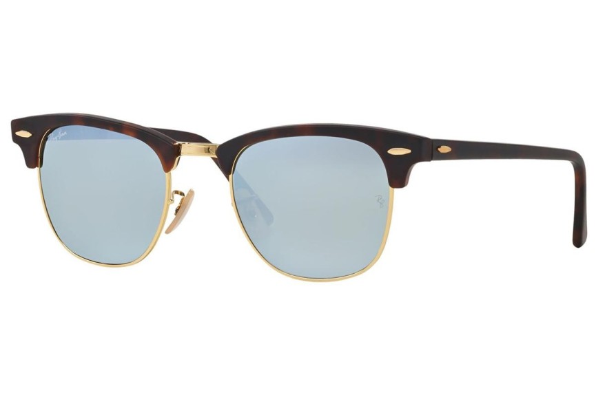 Ochelari de soare Ray-Ban Clubmaster Flash Lenses RB3016 114530 Browline Havana