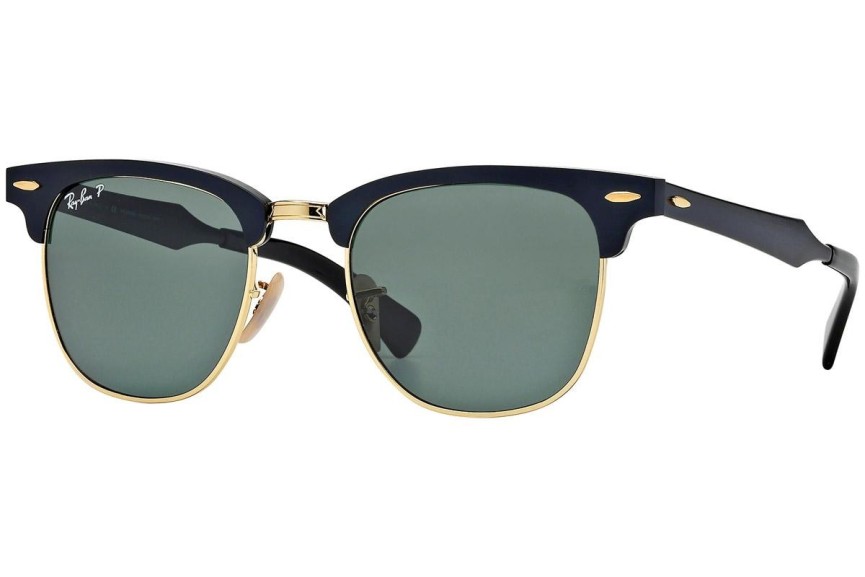 Ochelari de soare Ray-Ban Clubmaster Aluminum RB3507 136/N5 Polarized Browline Negri