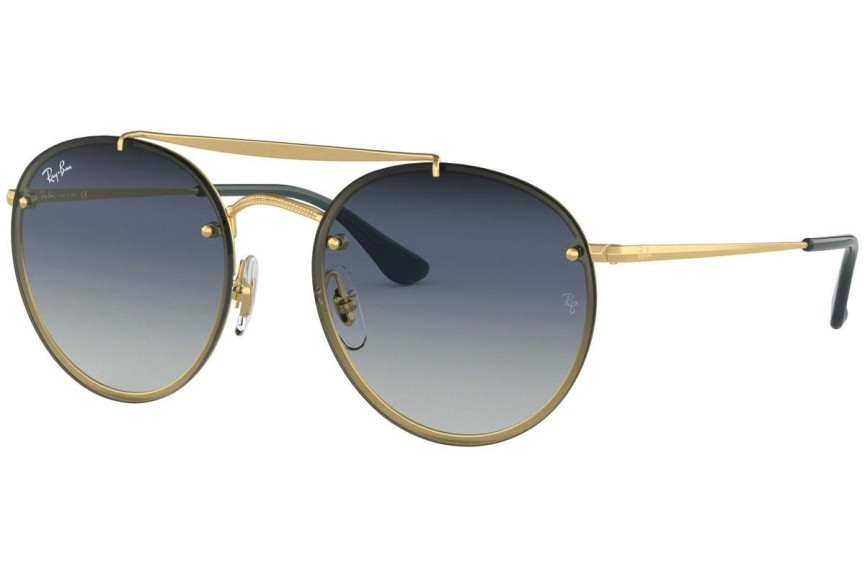 Ochelari de soare Ray-Ban Blaze Round Double Bridge Blaze Collection RB3614N 91400S Rotunzi Aurii