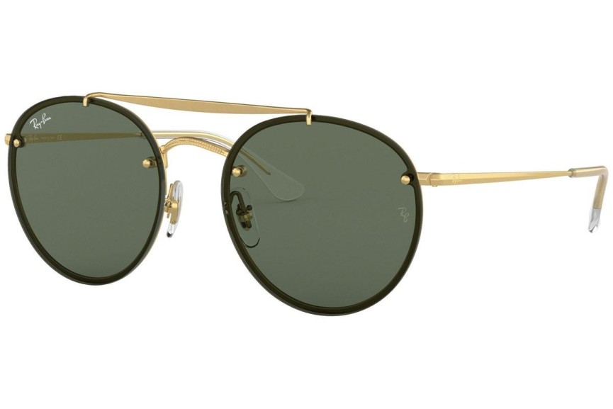 Ochelari de soare Ray-Ban Blaze Round Double Bridge Blaze Collection RB3614N 914071 Rotunzi Aurii